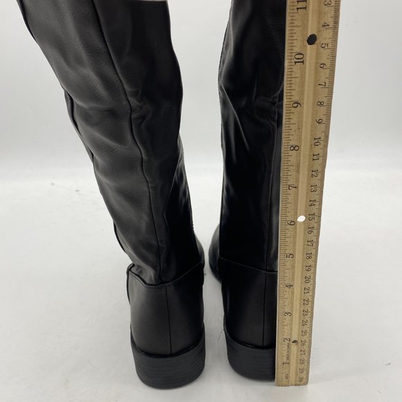 Women High Winter Riding Boots Round Toe Low Heel Dress Long Booties